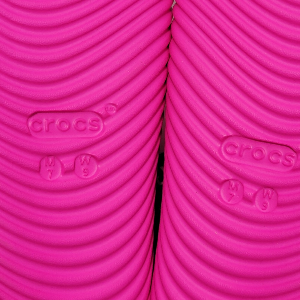 Crocs Mellow Tide Recovery Slides Womens 9 Mens 7 Pink Crush Comfort Sandals NEW - Picture 10 of 15